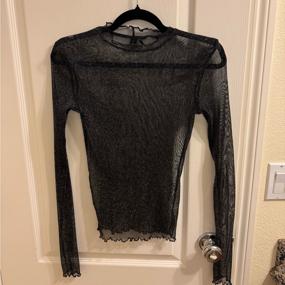 sparkly see through long sleeve top from urban outfitters